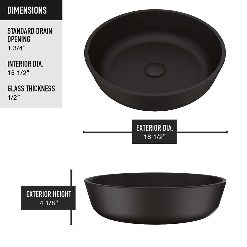 Contemporary glass vessel sink with matte shell finish and durable scratch-resistant coating