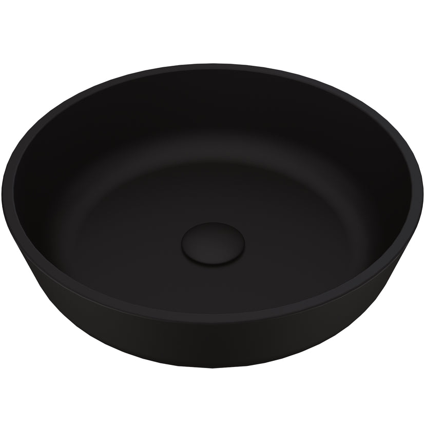Matte Shell Round Vessel Bathroom Sink
