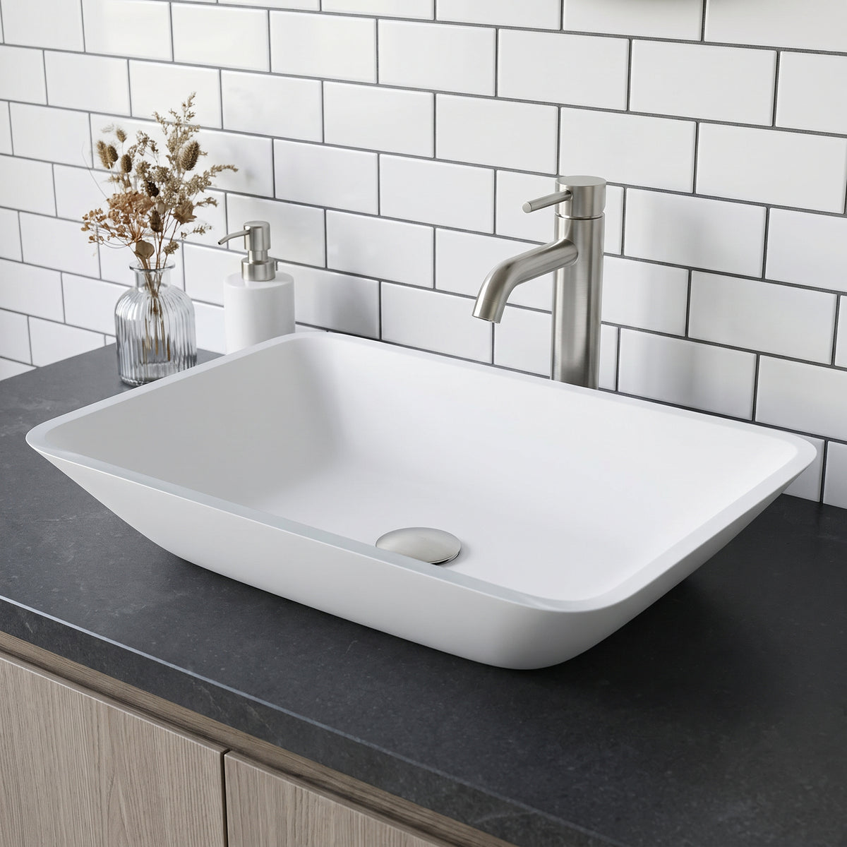 Sottile Rectangular Glass Vessel Sink