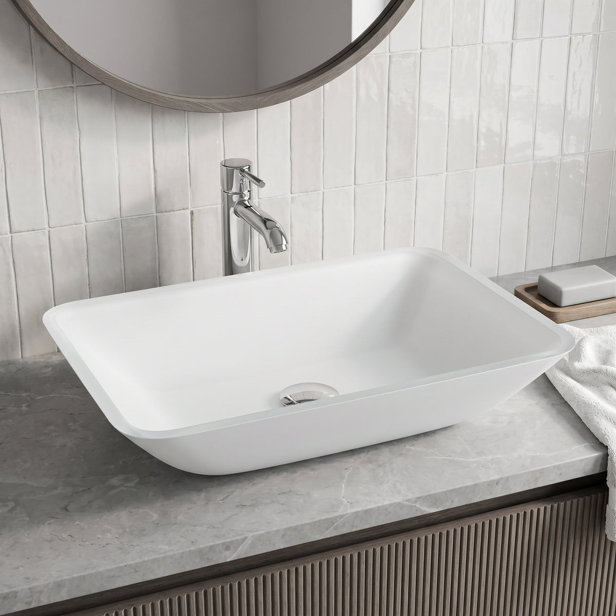 Sottile Rectangular Glass Vessel Sink
