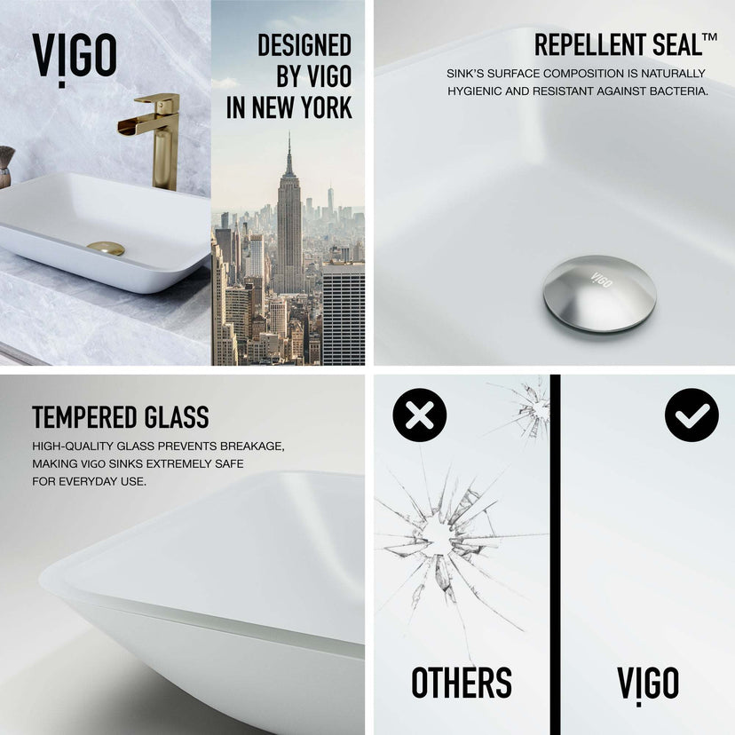 Rust-resistant glass sink in white tone, vessel installation type