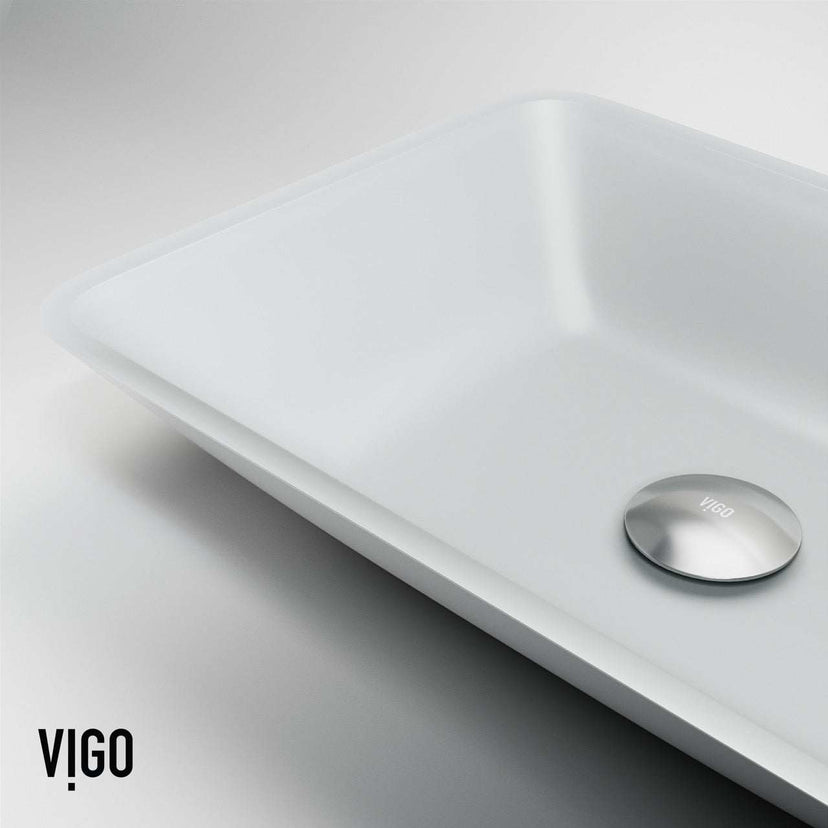 Rectangular glass vessel sink with handmade craftsmanship and white color
