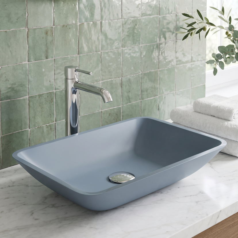 Sottile Rectangular Glass Vessel Sink
