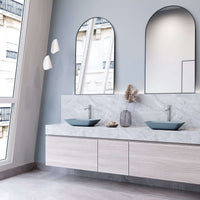 Handmade rectangular sink in metallic finish for contemporary bathrooms