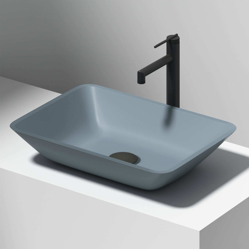 Contemporary glass vessel sink in metallic finish, fade and scratch resistant