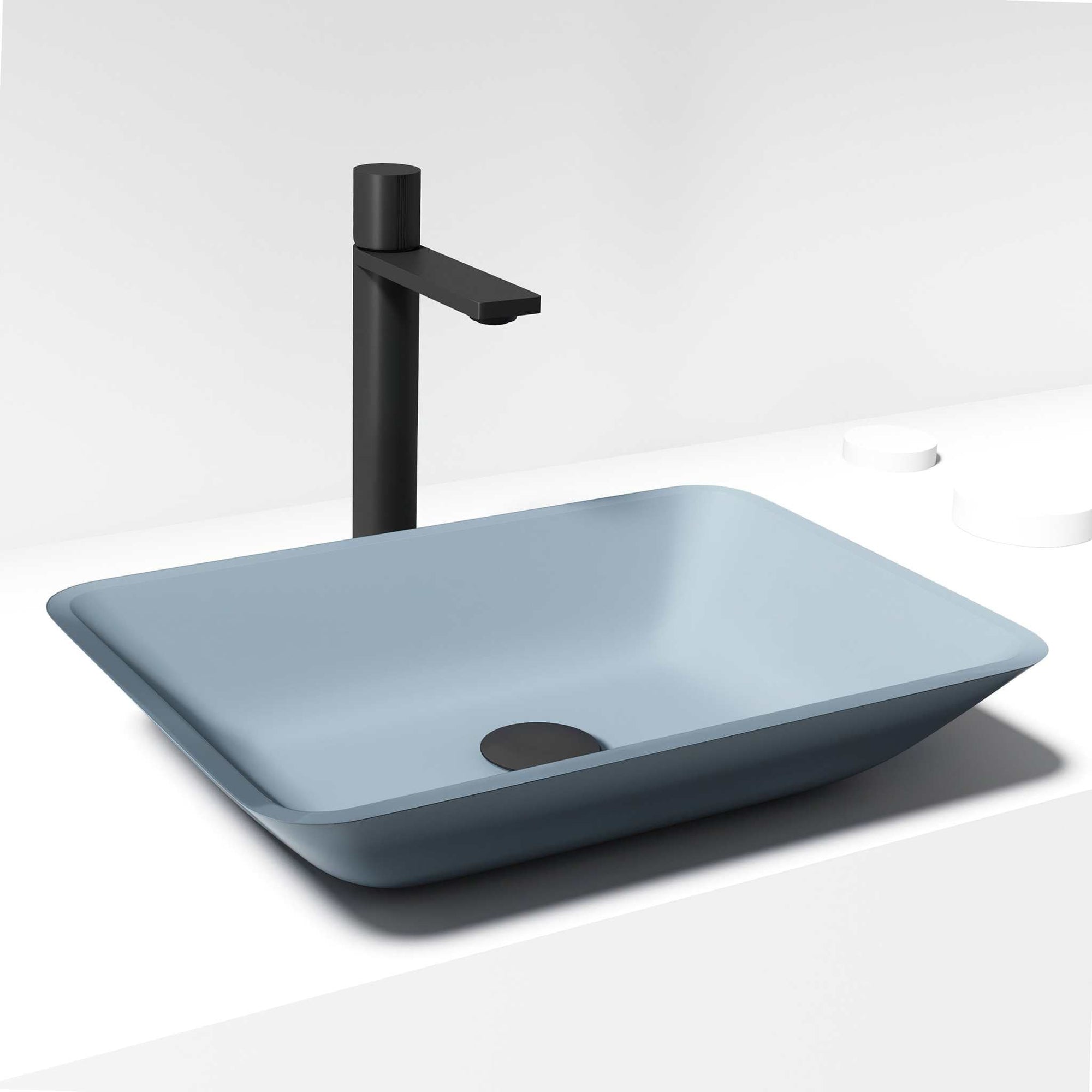 VIGO 18 in. Sottile Matte Shell™ rectangular tempered glass sink in vibrant citron yellow