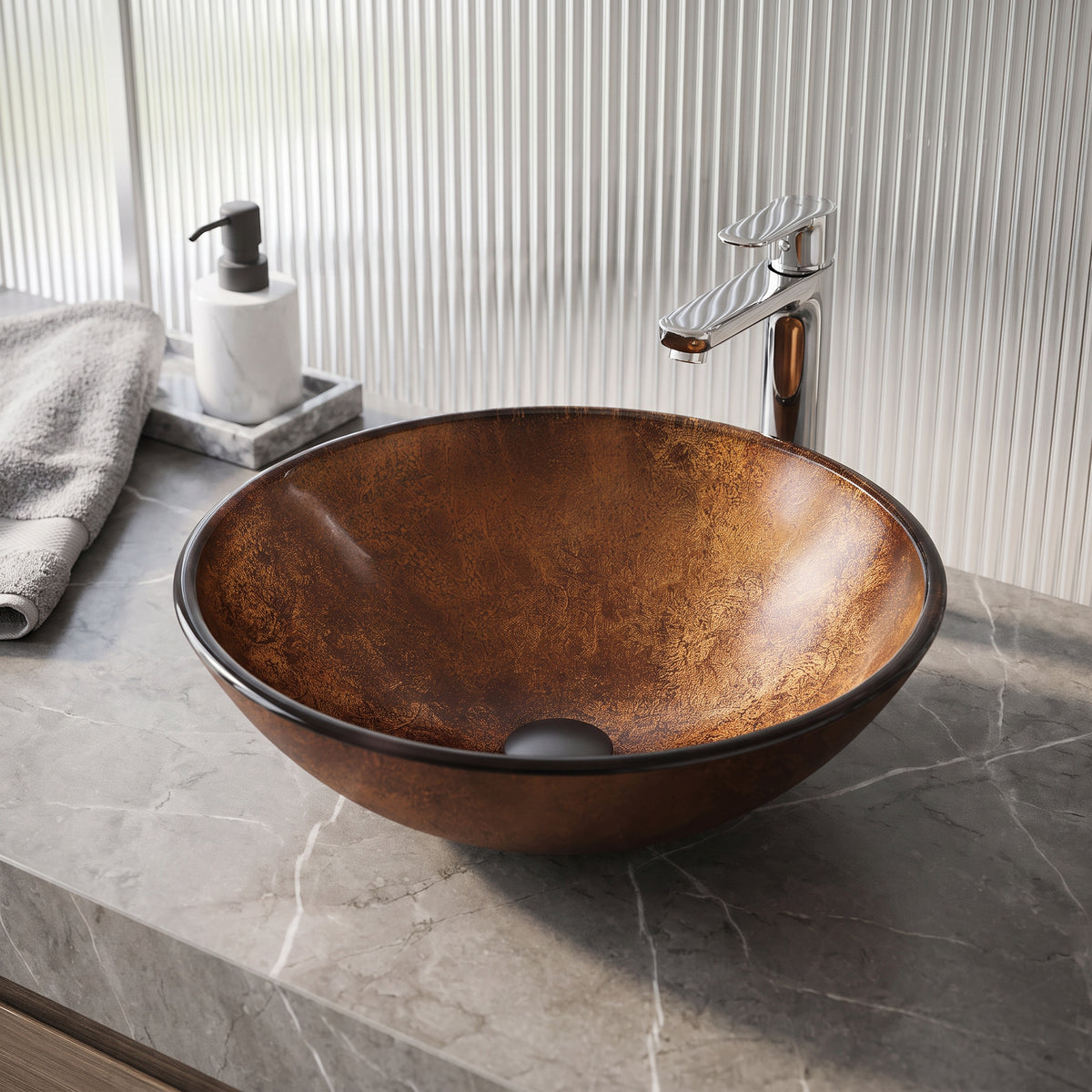 Giovanni Round Glass Vessel Sink