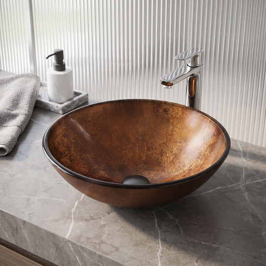 Giovanni Round Glass Vessel Sink