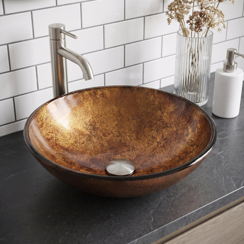 Giovanni Round Glass Vessel Sink