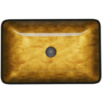 Donatello Glass 22 in. L x 15 in. W x 5 in. H Rectangular Vessel Bathroom Sink