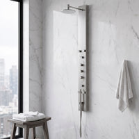 Dilana 67 in. H x 6 in. W 6-Jet Shower Panel System with Adjustable Round Head and Hand Shower Wand in Stainless Steel