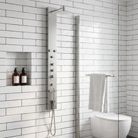 Dilana 67 in. H x 6 in. W 6-Jet Shower Panel System with Adjustable Round Head and Hand Shower Wand in Stainless Steel