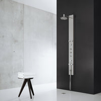 Dilana 67 in. H x 6 in. W 6-Jet Shower Panel System with Adjustable Round Head and Hand Shower Wand in Stainless Steel