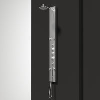 Dilana 67 in. H x 6 in. W 6-Jet Shower Panel System with Adjustable Round Head and Hand Shower Wand in Stainless Steel
