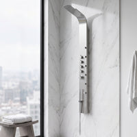 Brielle 68 in. H x 6 in. W 6-Jet Shower Panel System with Fixed Rainhead and Hand Shower Wand in Stainless Steel