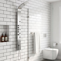Brielle 68 in. H x 6 in. W 6-Jet Shower Panel System with Fixed Rainhead and Hand Shower Wand in Stainless Steel