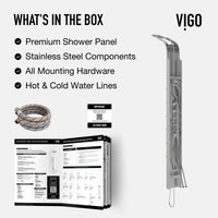Brielle 68 in. H x 6 in. W 6-Jet Shower Panel System with Fixed Rainhead and Hand Shower Wand in Stainless Steel