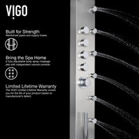 Wall-mounted stainless steel shower unit with pressure balance and scald guard