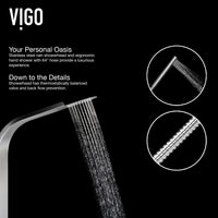 Brielle 68 in. H x 6 in. W 6-Jet Shower Panel System with Fixed Rainhead and Hand Shower Wand in Stainless Steel