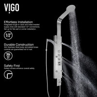 Mateo 60 in. H x 7 in. W 6-Jet Shower Panel System with Fixed Rainhead and Hand Shower Wand in Stainless Steel