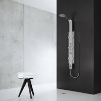 Mateo 60 in. H x 7 in. W 6-Jet Shower Panel System with Fixed Rainhead and Hand Shower Wand in Stainless Steel