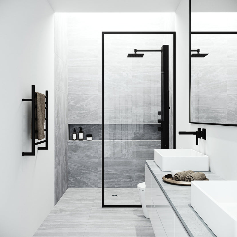 Wall mount shower system with 3-way diverter and included flexible hose