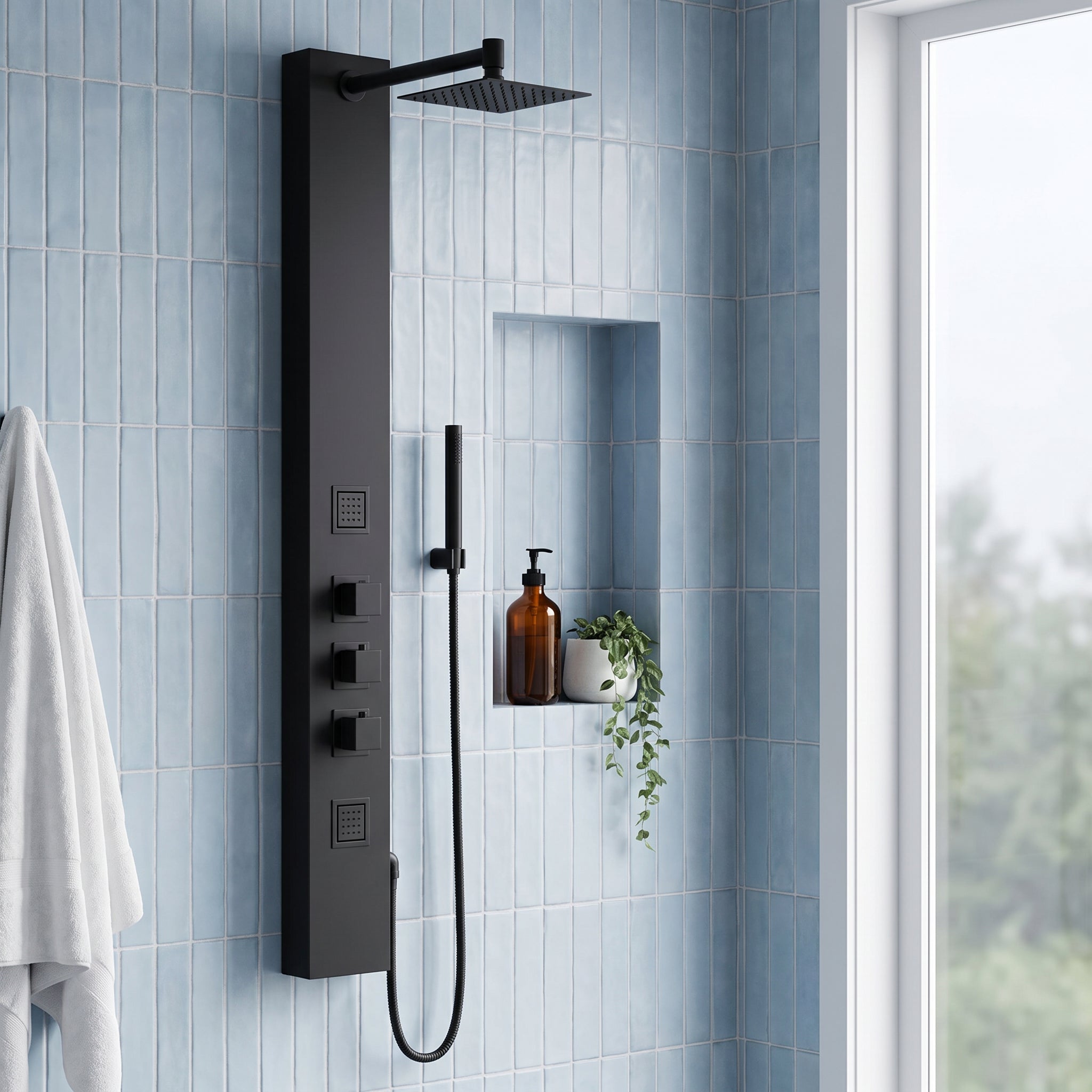 Rector – 55 in. H x 6 in. W 2-Jet Shower Panel System with