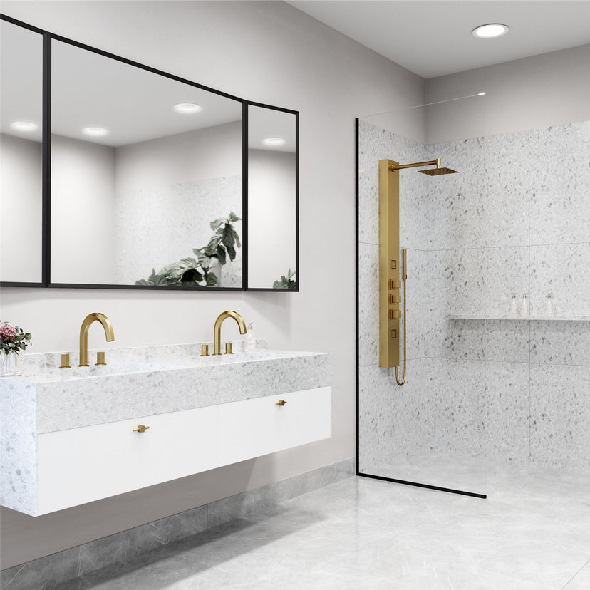 3-way diverter shower panel with easy installation and corrosion resistance