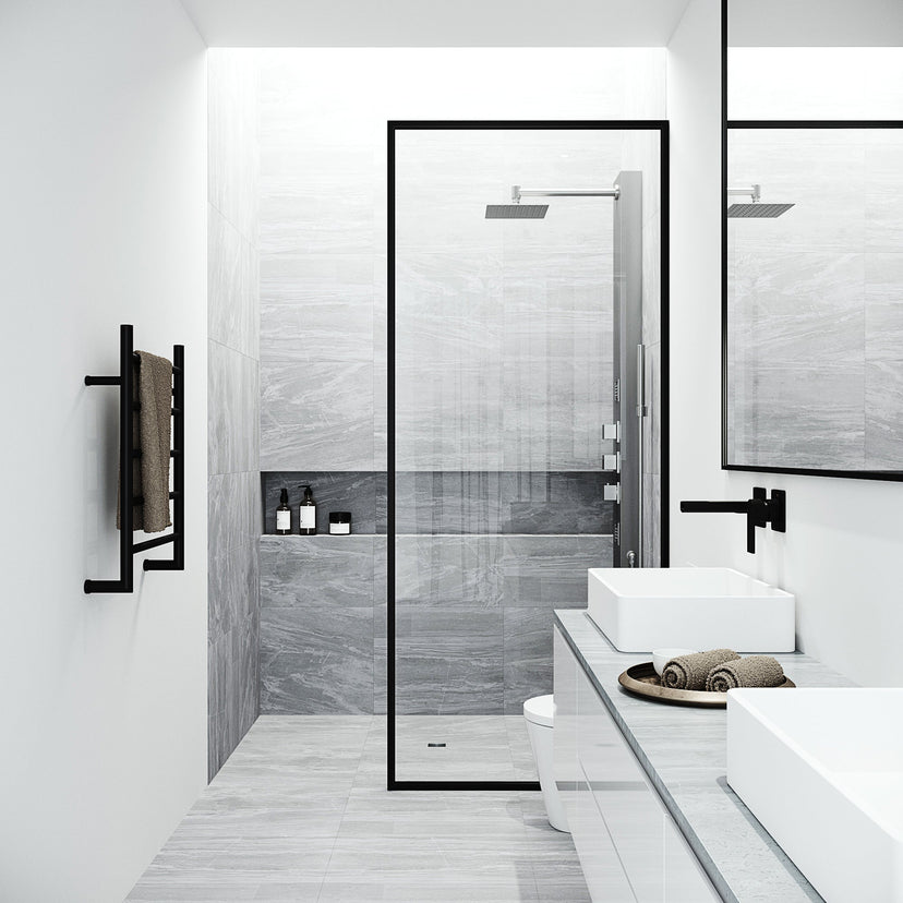 Wall mount shower system with 3-way diverter and included flexible hose