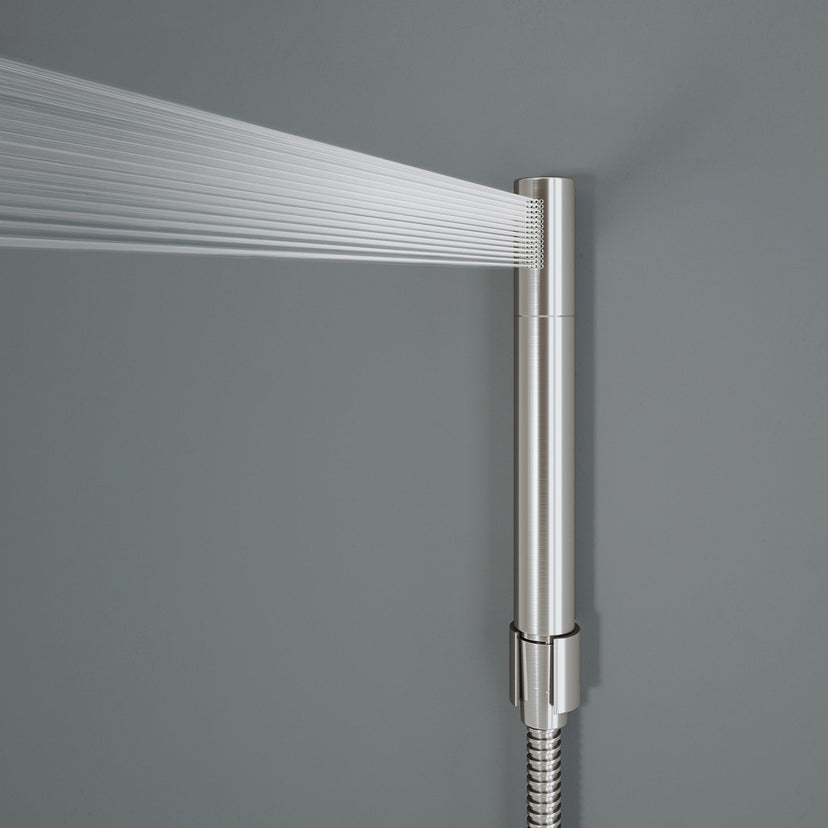 Complete shower panel kit with all mounting hardware and supply lines