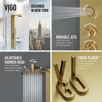 Contemporary shower panel with dual function control and top handle diverter