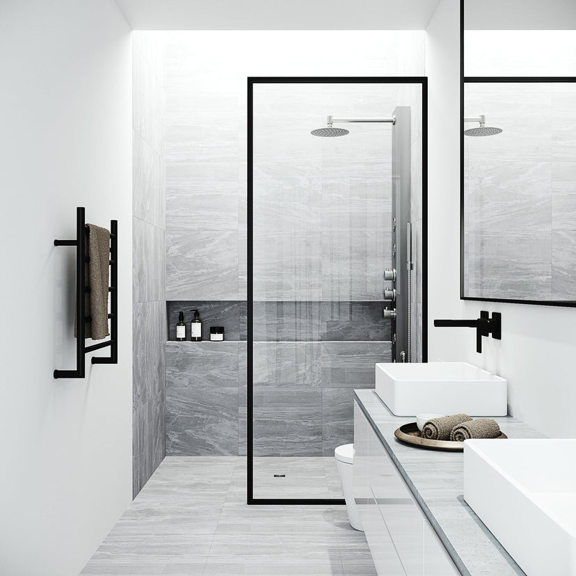 Wall mount shower system with 3-way diverter and flexible hose