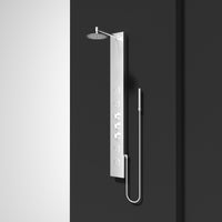 Thermostatic valve shower panel with low flow and easy install design