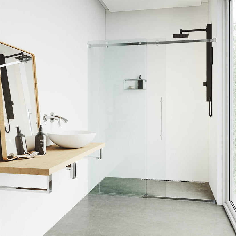 Wall-mounted shower system with body jets, flexible hose, and knob handles