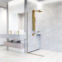 Wall mount shower unit with 39-inch height and included diverter cartridge