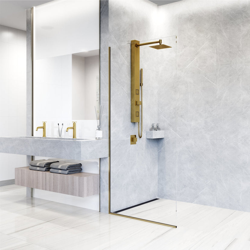 Wall mount shower unit with 39-inch height and included diverter cartridge