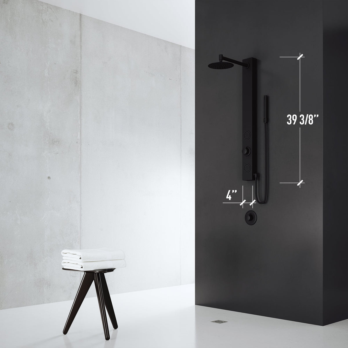 Diverter cartridge shower system with included hardware and hose