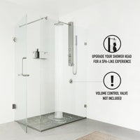 Thermostatic control shower panel with corrosion-resistant finish and dual function