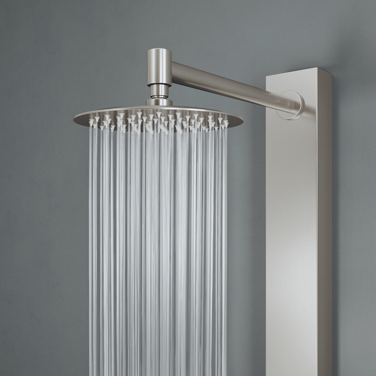 Low flow shower panel featuring easy install and mounting materials included