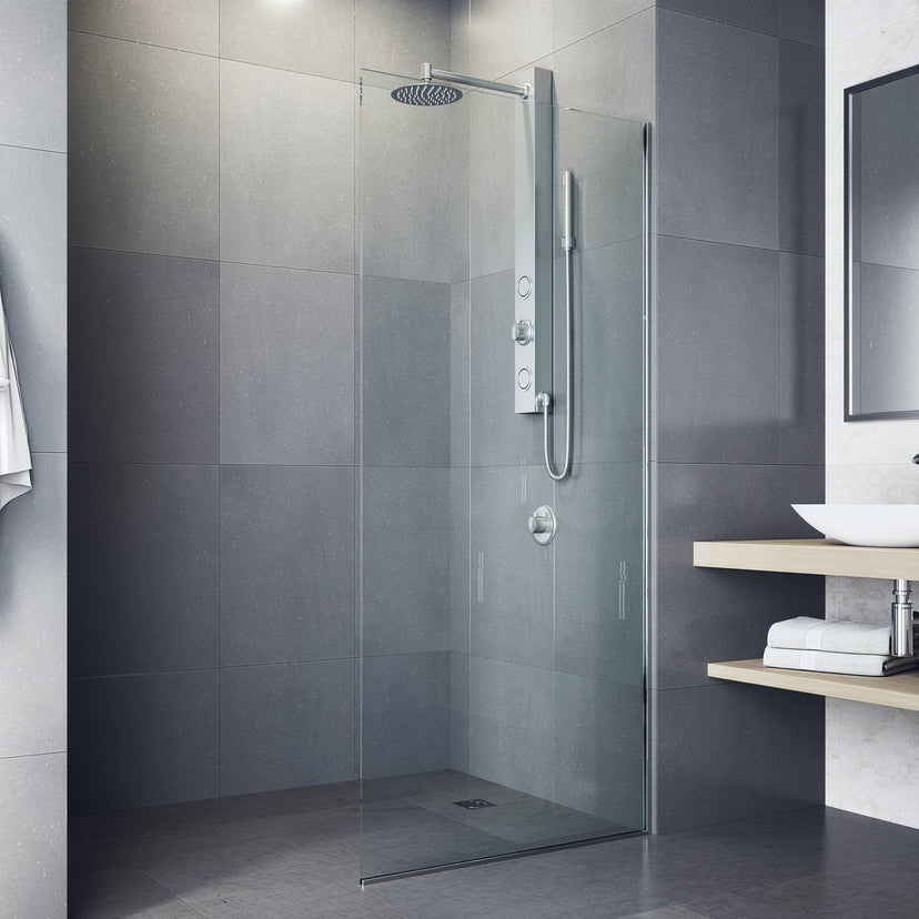 Rectangular shower panel with knob handles and compression connection type