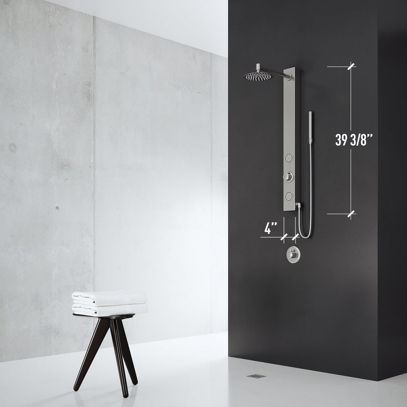 Diverter cartridge shower system with included hardware and hose