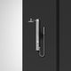 Stainless steel shower panel with thermostatic volume control and 39-inch height
