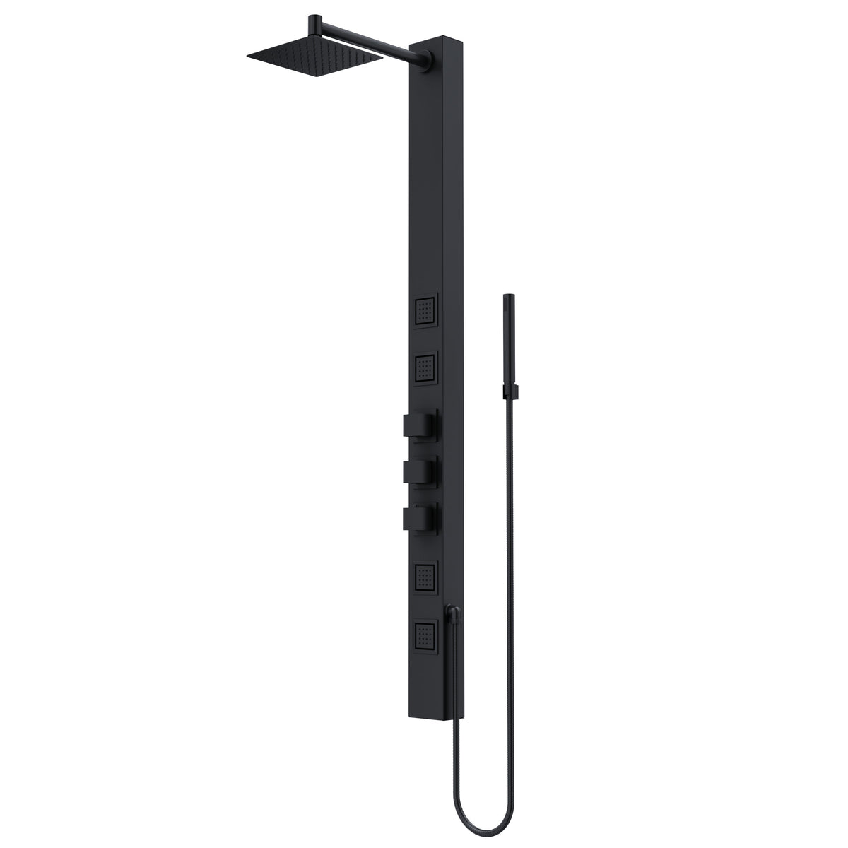 Brass hardware shower panel featuring 3-way diverter and included mounting materials