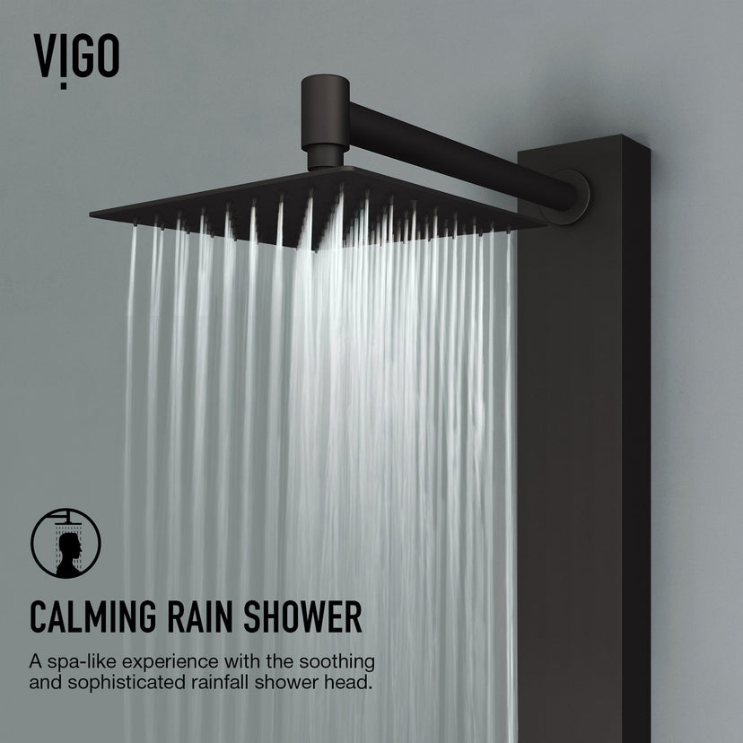 Contemporary matte black shower unit with knob handles and hand shower