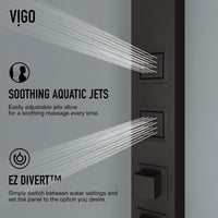 Wall-mounted shower system with square stainless steel showerhead and body spray