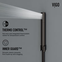 Aluminium shower panel with thermostatic cartridge and compression connections