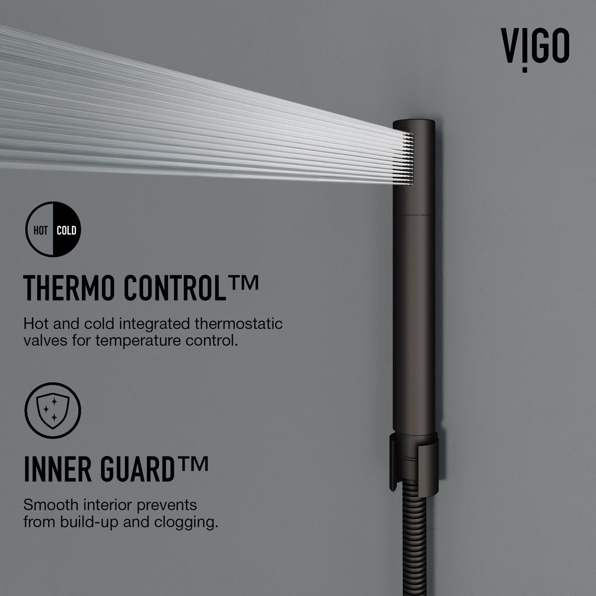 Aluminium shower panel with thermostatic cartridge and compression connections