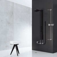 Easy install shower panel with included supply lines and vacuum breaker
