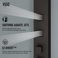 Rectangular shower system with square stainless steel head and matte black finish