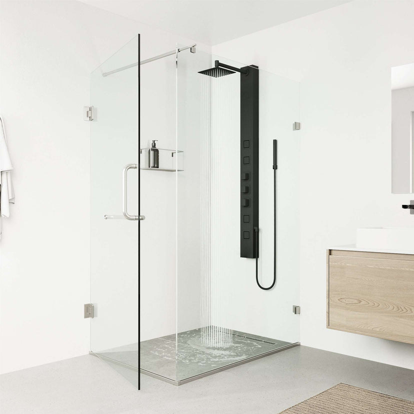 Thermostatic shower setup with body spray jets and easy install design